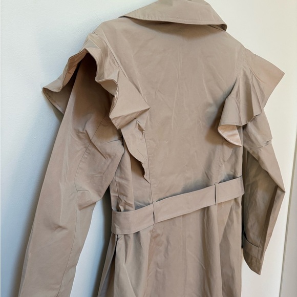 NWOT Anthropologie Ruffled Trench Coat Size Small - Picture 14 of 15